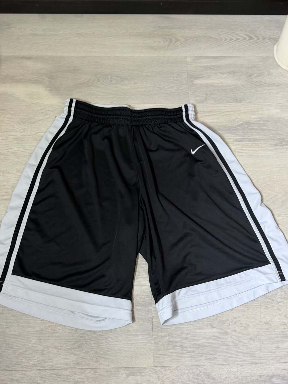 Nike Basketball Shorts Size XXL Black White Athletic Striped